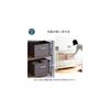 YAMAZEN Storage Boxes, Set of 2, Wooden Handles, Linen-like Fabric Front, Compatible with Color
