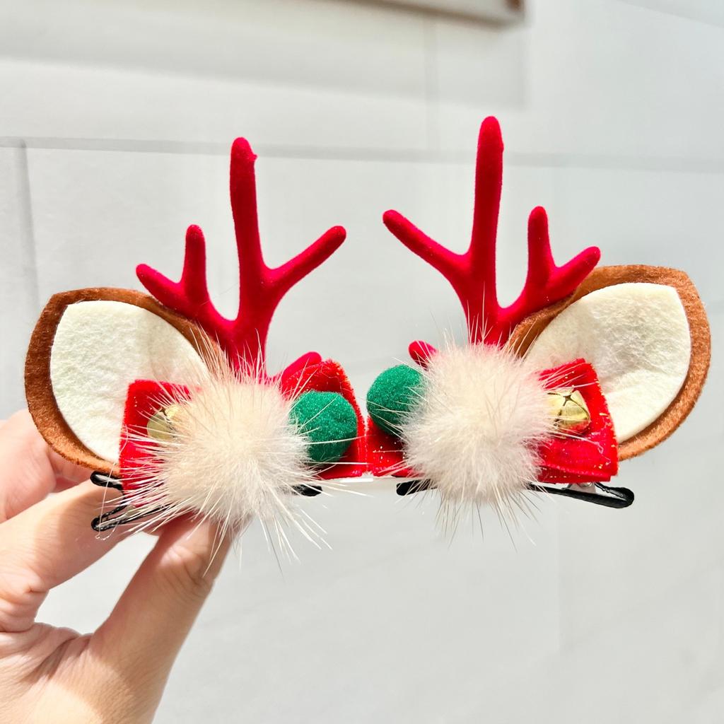 1 Paar Niedlicher Elchgeweih Weihnachts-Haarspange Tragbare Haarspangen Weihnachts-Kopfschmuck Weihnachtsdeko