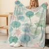 Thick Warm Flannel Blanket with Fresh Lotus Pattern Soft Cozy Throw for Home, Bedroom, Couch, Guest Room, Ideal for Christmas & Halloween