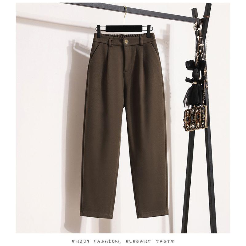 Amazon High Waist Woolen Pants Slim Looking Oversize Women's Clothing