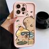 Cute Capybara Silicone Soft Phone Case For iPhone 16 15 14 13 12 11 Pro Max X XS XR 7 8 Plus SE 2020 Shockproof Back Cover