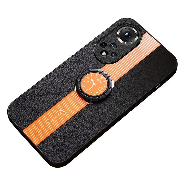 

Чехлы для сотовых телефонов Honor 50 Pro / Huawei nova 9 Pro с кольцом-подставкой из кожи и акрила из ТПУ