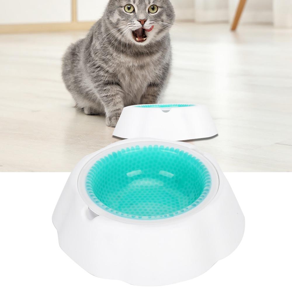 Double Wall Cooling Pet Bowl Summer Pet Water Bowl  Warm Weather Care
