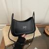 Versatile Solid Color Bow PU Shoulder Underarm Bags for Women Casual Ladies Adjustable Crossbody Bag Portable Female Handbags