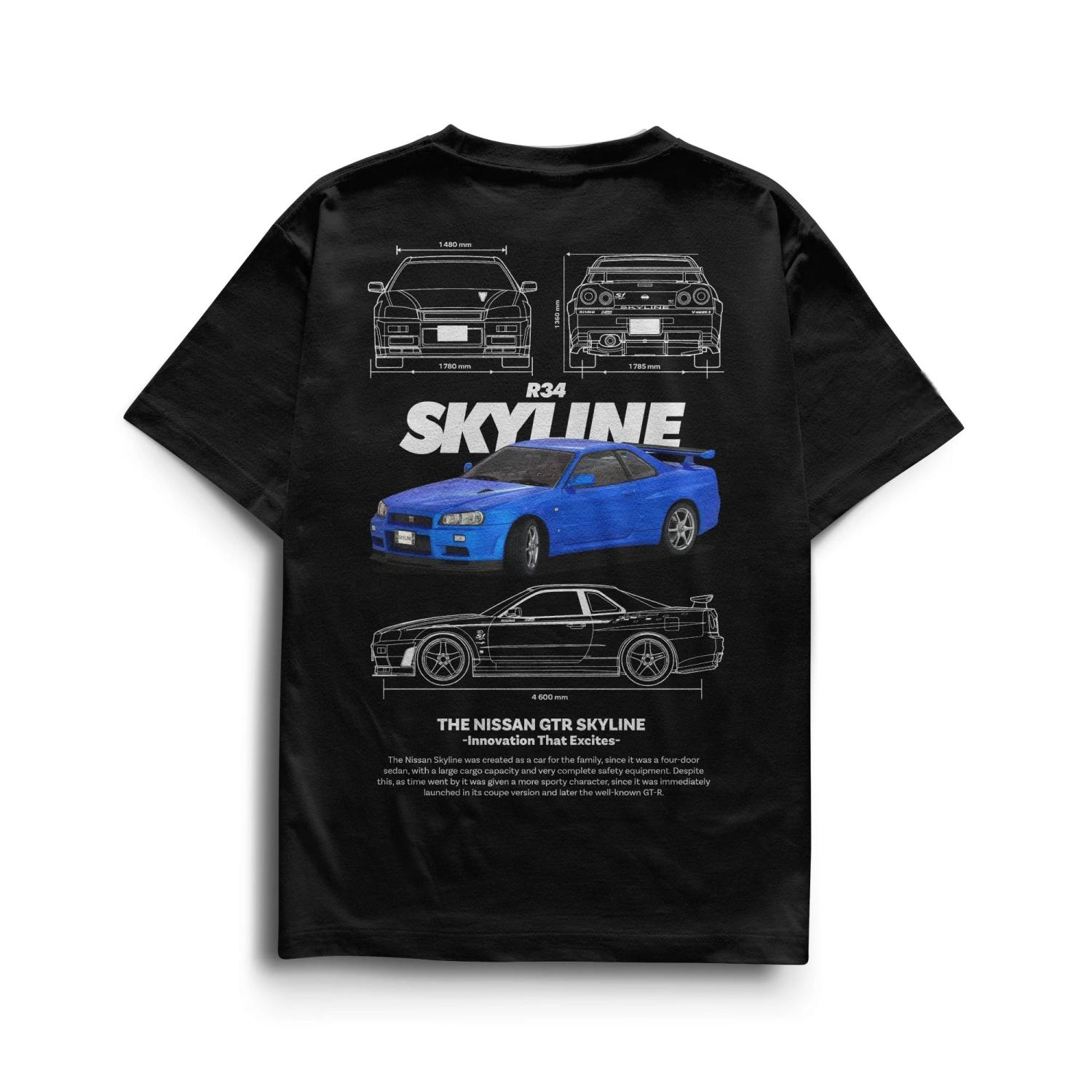 

Skyline Fast and Furious Printed T-shirt Men Women Casual Cotton Oversized Y2k Harajuku Short Sleeve Female Male Clothing XXXXXL чорний