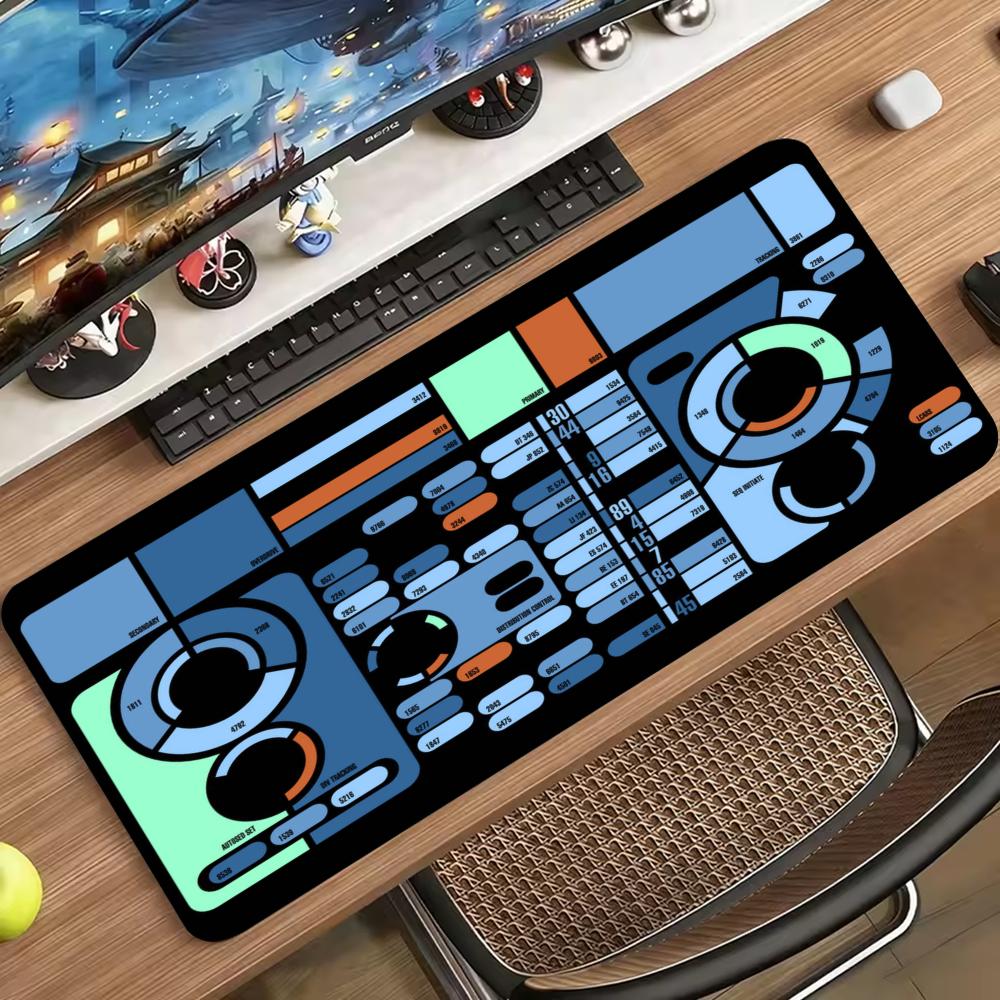 Scifi Starship Control Panel Mouse Pad Large Space Lcars Desk Mat Nonslip Rubber Mousepad Home Stitched Scifi Control