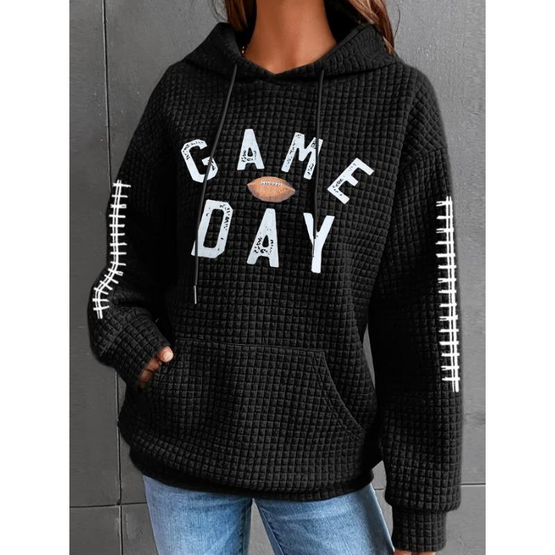 Fashion personality waffle round neck long-sleeved sweater women, autumn and winter loose and warm ladies pullover sweater hoodie comfortable