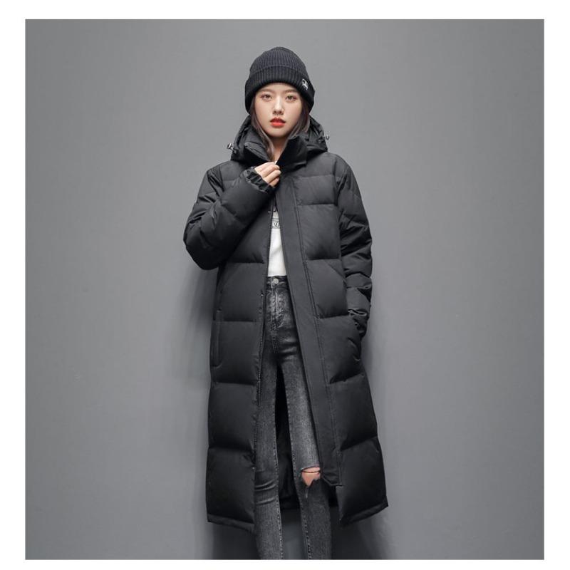 New Women's Down Jacket, Couple Outdoor Cold-proof Clothing, Men's and Women's Long Knee-length Thickened Loose School Uniform