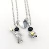 2PCS/set Fashion Astronaut Couple Necklace A Pair of Magnetic Astronaut Pendant Collarbone Chain Valentine Day Gift Jewelry