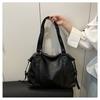 Spacious Faux Leather Tote Bag Zipper Closure Shoulder Handbag for Women