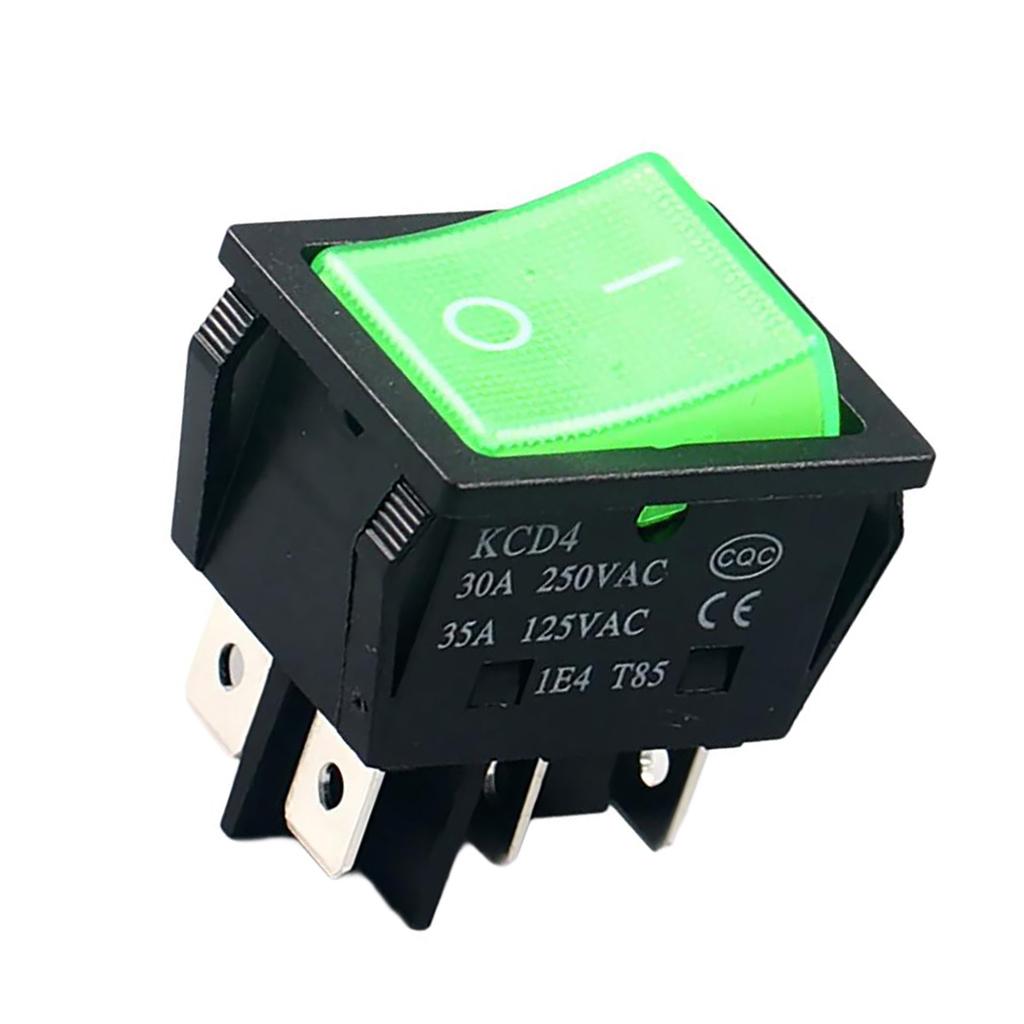 30A 250VAC Morskie Przełączniki Kołyskowe Łodzie 6 Pinów 2 Pozycje Przełączniki Kołyskowe Przełączniki Kołyskowe z Podświetleniem LED do Samochodu Łodzi