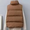 Winter Warm Cropped Vest Jackets for Women Fashion Sleeveless Stand Collar Zip Up Puffer Waistcoat Street Style Outwear