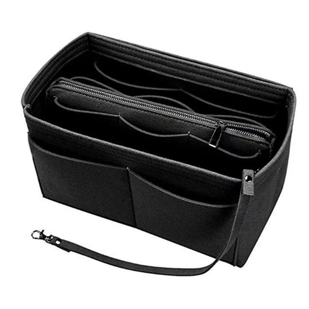 

Cosmetic Organizer Storage Pouch Felt Toiletry Container Storage Bag Multi-Pocket Handbag Outdoor S чёрный