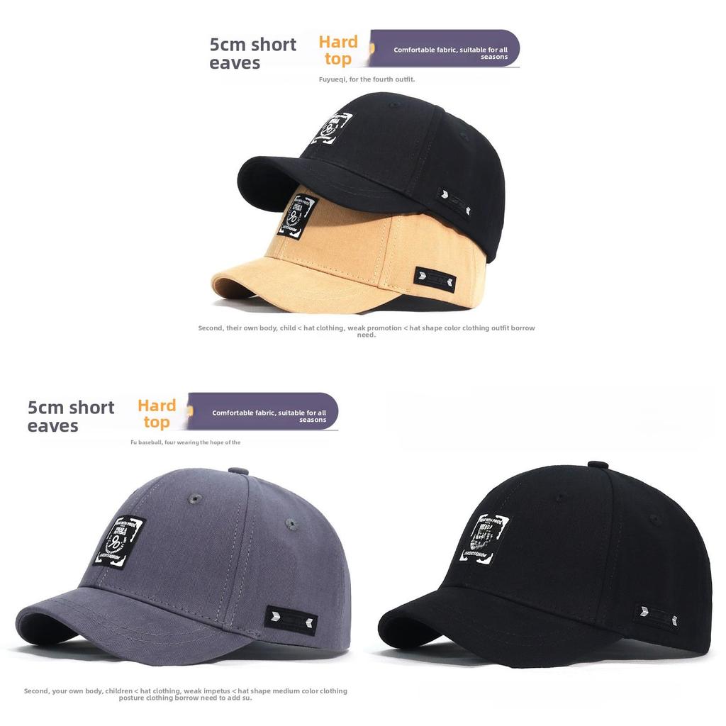 Cotton Letter Embroidery Baseball Cap With Short Brim For Men And Women 2024 Spring Fashion