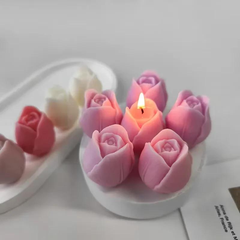 3D Peony Flower Silicone Candle Mold DIY Handmade Rose Soap Resin Cake Baking Tool for Home Decoration And Gift