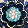 Artistic Floral Brooch Retro Flower Pin, Lapel Pin with Rhinestone Rhinestone, Metal Clothing Jewelry Accessory for Women Girls Daily Wear