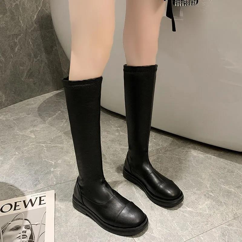 Autumn and winter new knight boots elastic boots's leather boots but knee boots long high boots thin boots tide