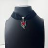 Gothic Red Heart Velvet Choker Necklace