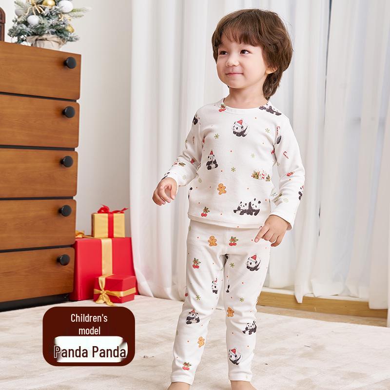 An Dan Christmas Edition Children's Cotton Long-Sleeve Autumn Pajamas Set for Women
