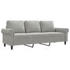 3 Seater Sofa Light Grey 180 Cm Velvet