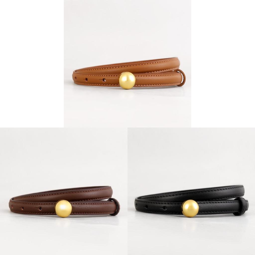 Echter Leder Damen Skinny Gürtel Mit Dornschließe Für Kleid Und Sommerkleidung