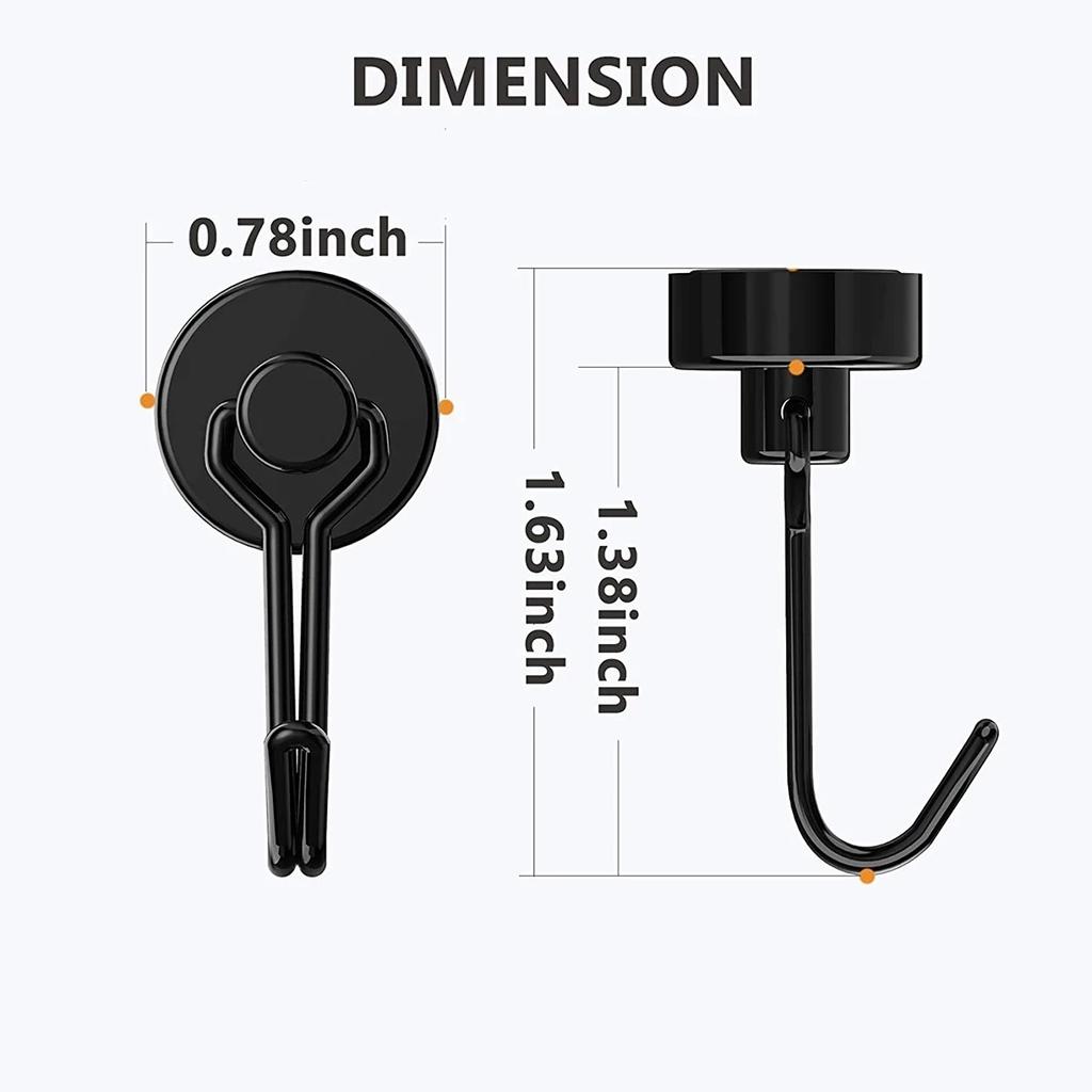 4Pcs/2Pcs/1Pc Magnetic Hooks Powerful Heavy Duty Magnet Hanger Wall Hanging Magnet Hooks Magnetic Base Home Storage Organization
