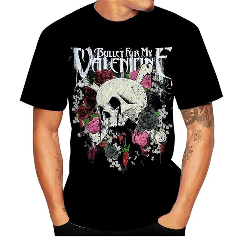 Rock Band Bullet For My Valentine T-shirt Stampate 3D Uomo Donna Moda Oversize Manica Corta T-shirt Magliette da Uomo Top Abbigliamento Uomo