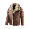 Giacca Invernale da Uomo in Ecopelle PU Oversize Stile Biker Cappotto Casual in Nero Caffè Rosso Vino
