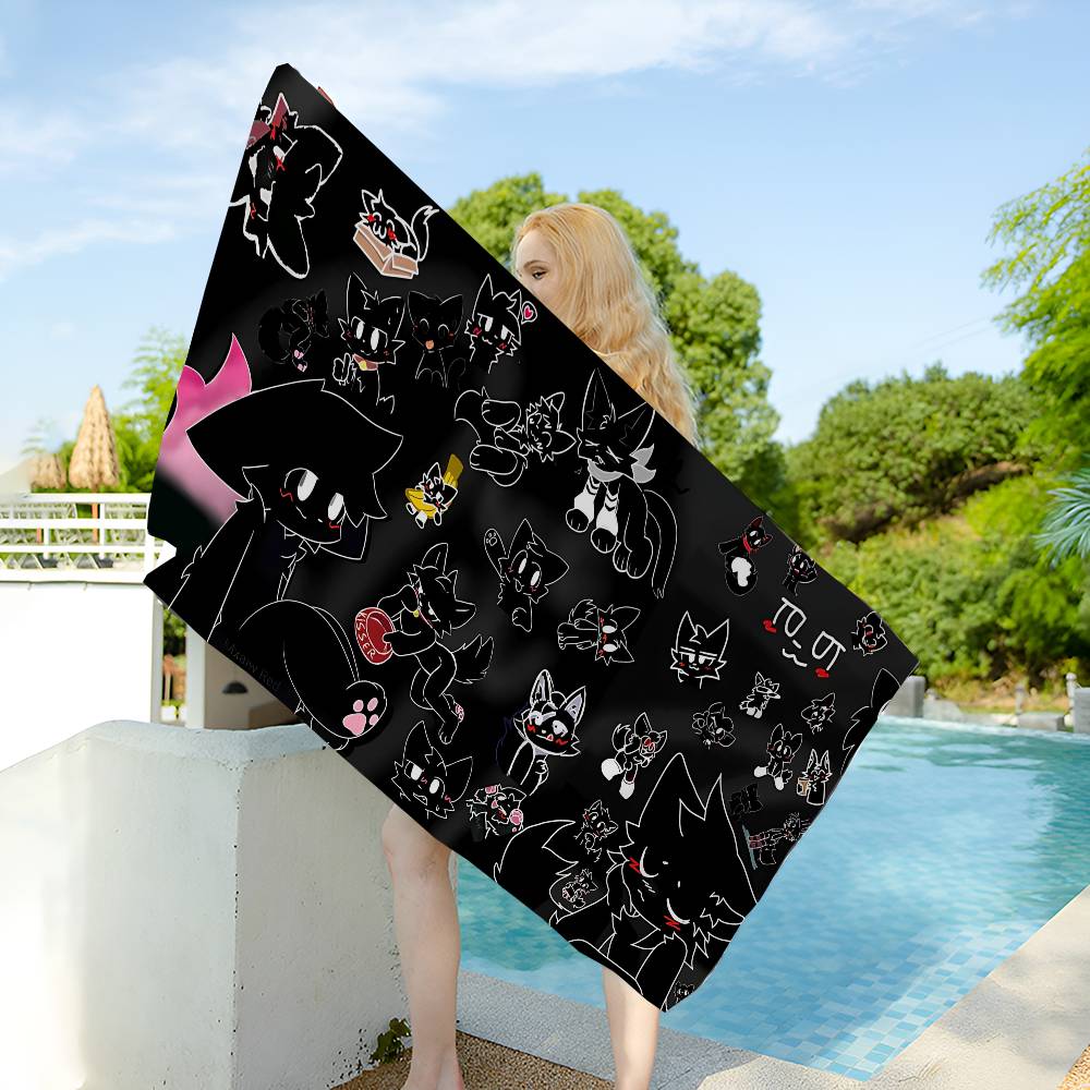 Boykisser Silly cartoon Microfiber Printed Beach Towel Mountain Climbing Yoga Beach Swimming Running Absorbent Soft Towel