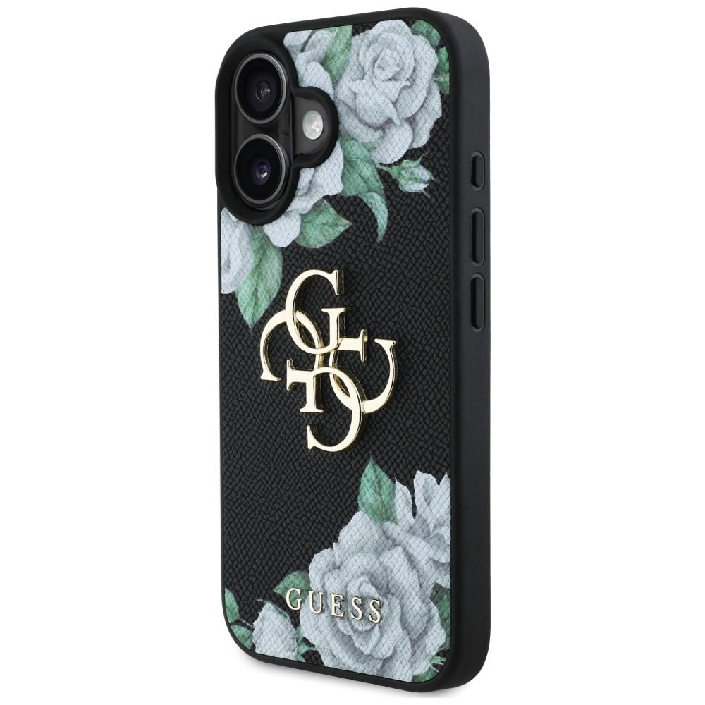 Etui Guess Grained Roses Big 4G Logo Do  Iphone 16 Czarny