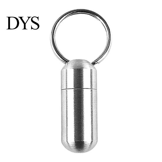 Widely Use High Hardness Pill Holder Sealing Stainless Steel Waterproof Case Keychain for Camping