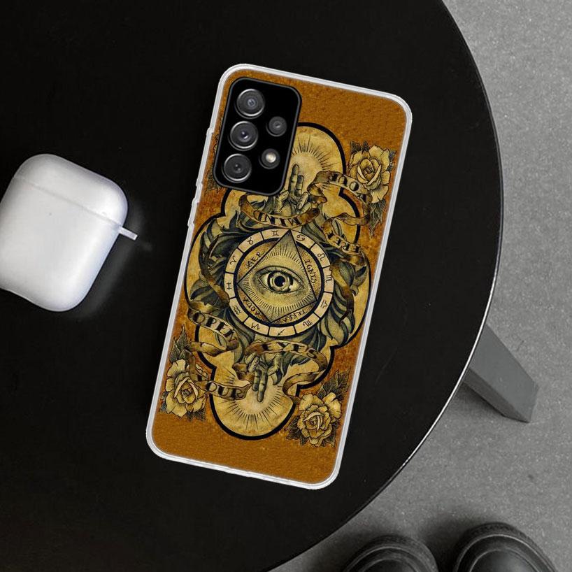 Sacred Eye of Horus Egypt Fresco Phone Case Cover for Samsung Galaxy A12 A22 A32 A52 A72 A02S A51 A50S A31 A20S A10S Note 20 Ult