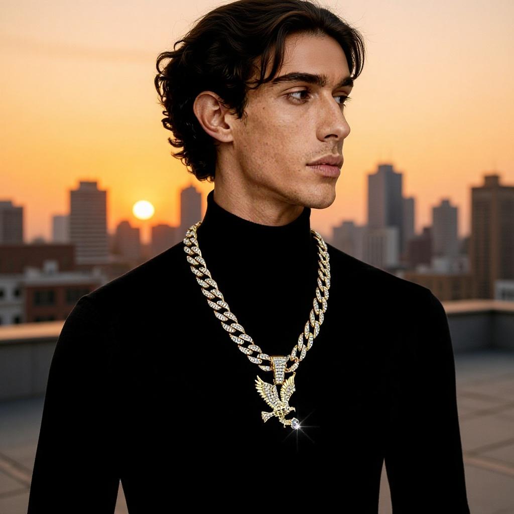 European and American New Products, Personalized Eagle Pendant, Cuban Necklace, Niche Accessories for Men and Women, Wholesale, Ins-style