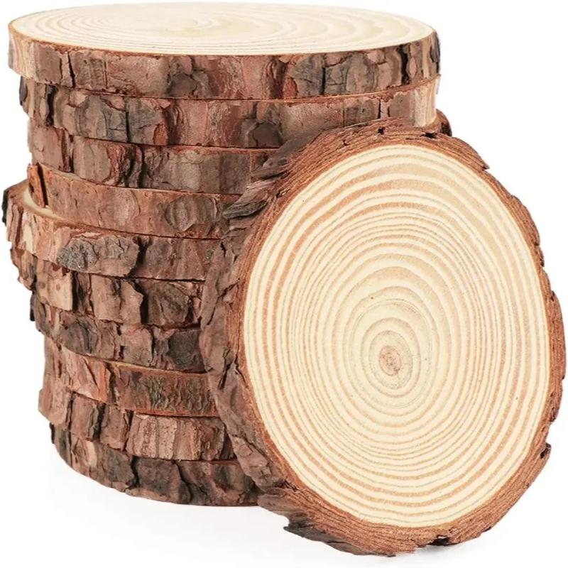 3-16CM/1-10pz Spesse Naturali Pino Rotonde Non Rifinite Fette di Legno Cerchi Con Corteccia d'Albero Dischi di Tronco Artigianato Fai da Te Matrimonio Festa Pittura
