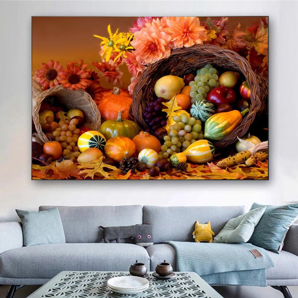 Exquisite Fruits and Vegetables Kitchenware HD Posters and Prints Modern Canvas Painting Wall Art KTY