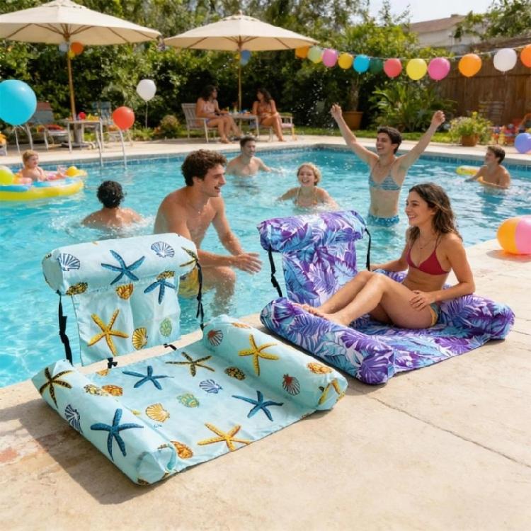 Comfortable Inflatable Recliner Amusement Lounge Chair With Wide Base For Stability On Lake Pond And Pools