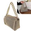 Women Messenger Bag Golden Rhinestones Handbag Thick Chain Messenger Bag Fashionable Trendy Handbag