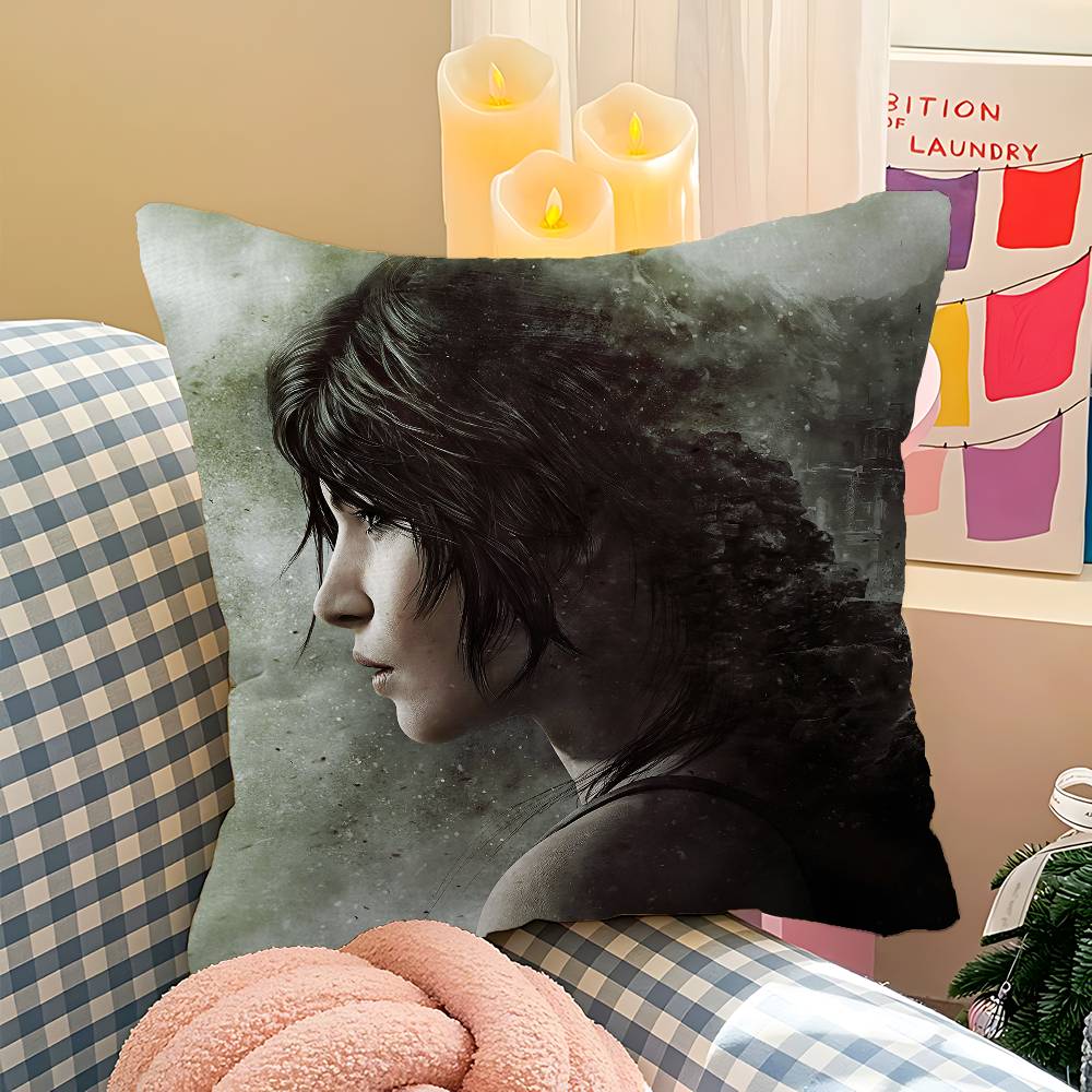 Action Game T-Tomb R-Raider Cushion Cover Car Throw Pillow Case For Sofa Car Christmas Gift 40X40Cm 45X45Cm