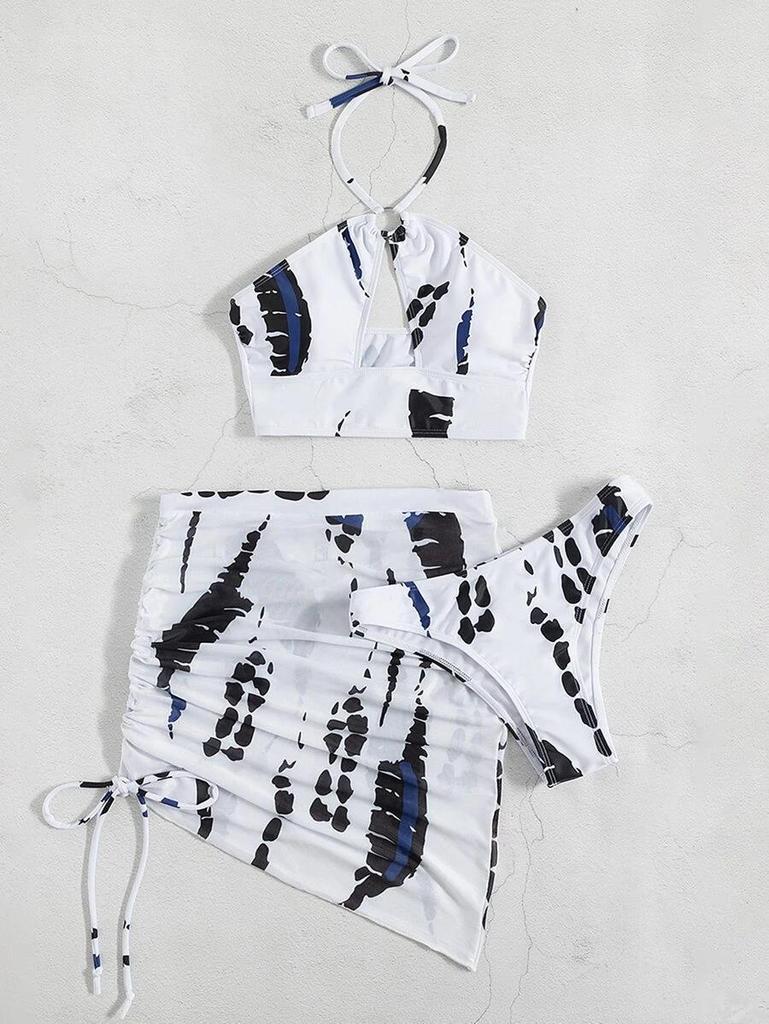 2022 Sexy Printed Three-Piece Bikini Swimwear for Women