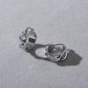 Simple Temperament Copper Plated Platinum Inlaid White Agate Ear Buckle Earrings Fashion Commuting Must Enter Cold Wind Earrings
