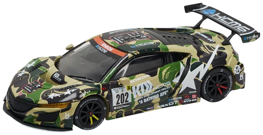 Genesis Company BAPE X POP RACE Scale Honda NSX GT3 EVO22 KCMG BATHING APE Finished Model PR640027 1/64