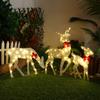 3Pcs Family Lighted Deer Christmas Decor Metal with 5Pcs LED String Light LED Christmas Lighted Reindeer for Garden Party Decor