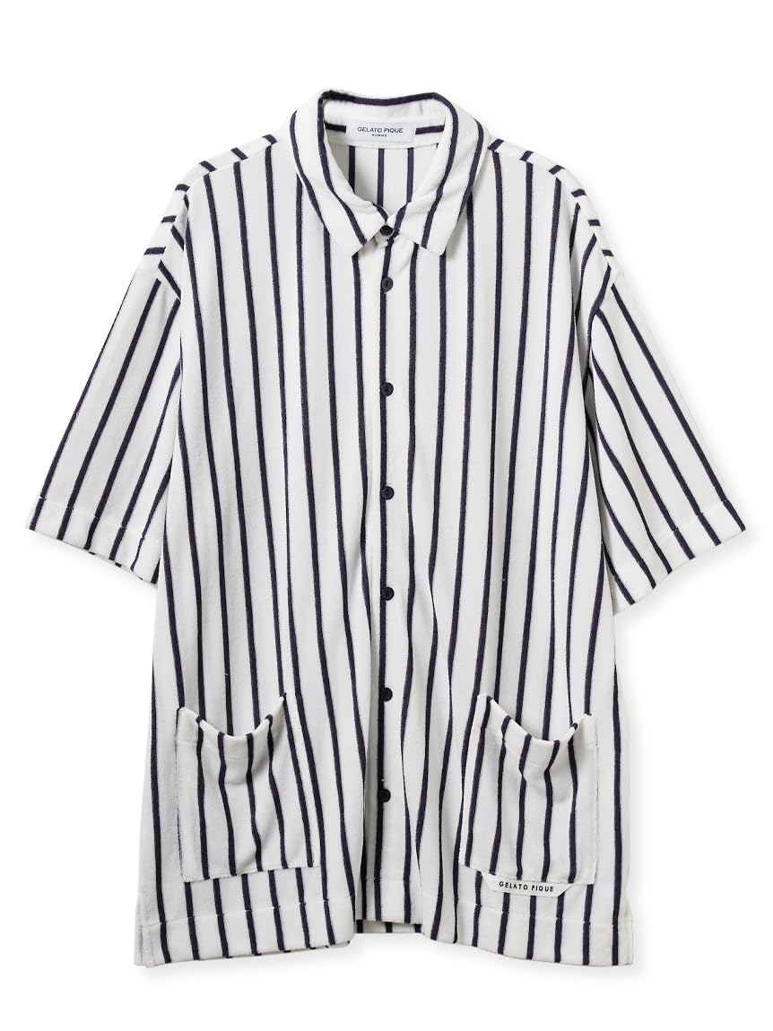 

Gelato Pique HOMME Полосатая флисовая рубашка PMCT252365 OWHT M С прохладным прикосновением