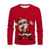 Santa Claus Riding A Motorcycle 3D Print Long Sleeve - Fun Christmas Quirky Biker Style Top, Eye-Catching Festive Outfit