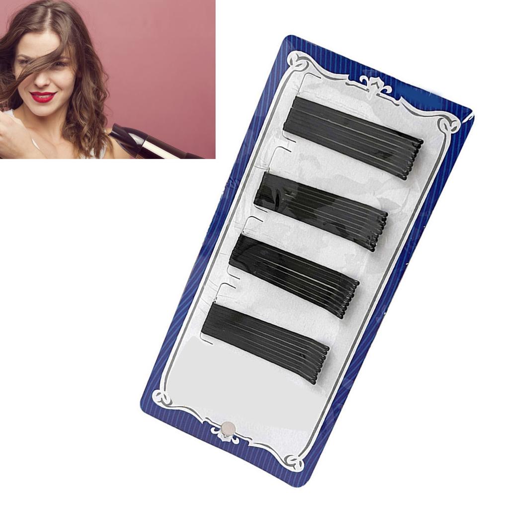 36pcs Black One Word Clip Fashionable Multi Functional Metal Black One Word Hairpin