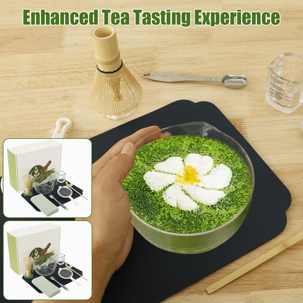 Japanese Glass Matcha Set Handmade Home Matcha Bowl Bamboo Whisk Teaspoon Tea Sets Tea Making Tools Accessories Ceremony