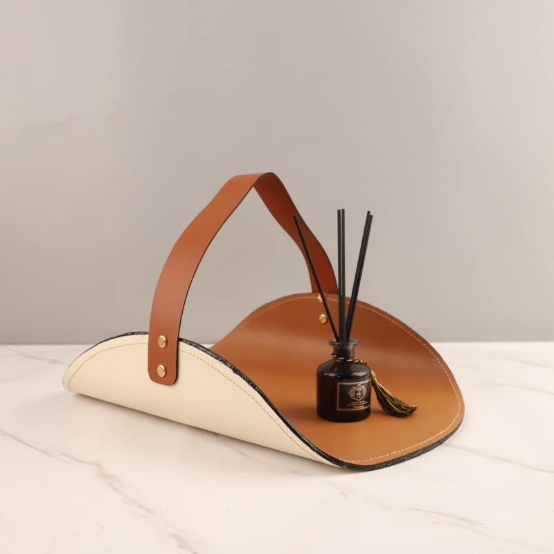Luxury Portable Tray Desktop Simple Decoration Tray Modern Entrance Hall Key Storage Plate Living Room TV Cabinet Storage Plates