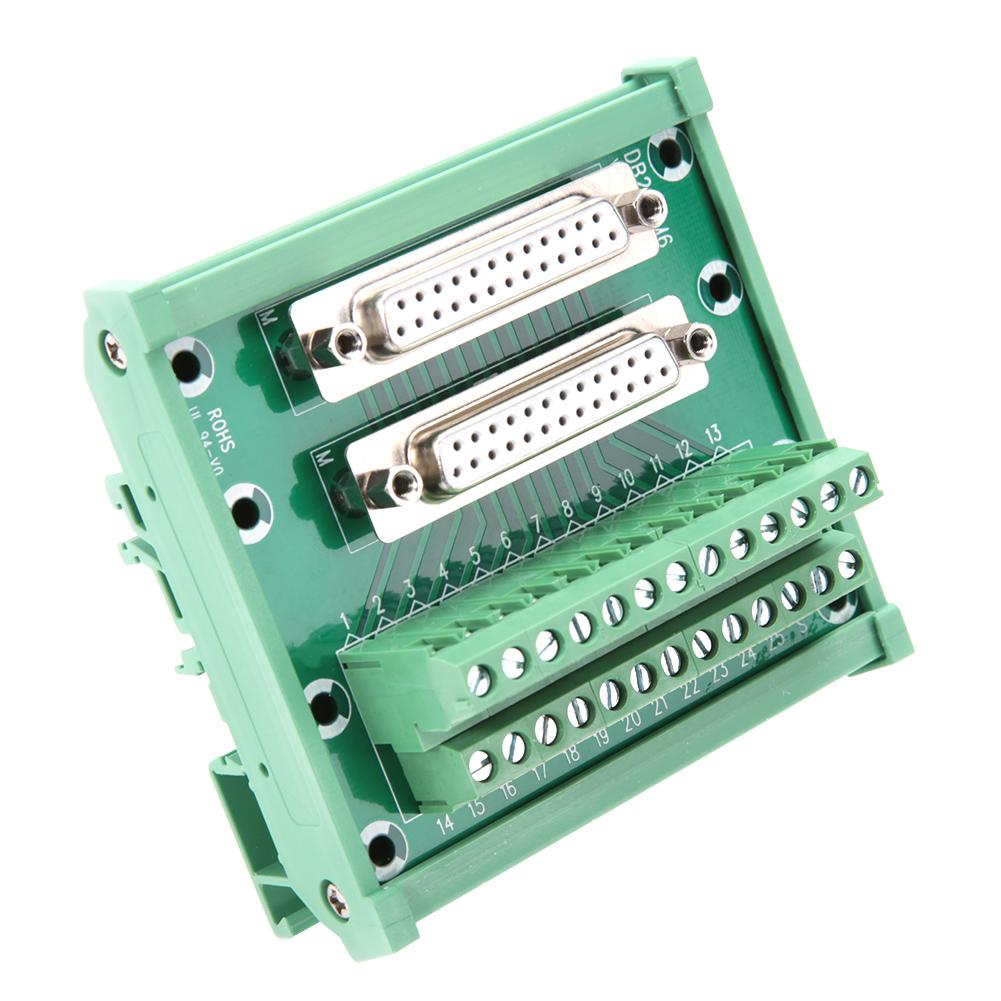 DB25 M6 Double Female Head DIN Rail Mount Interface Module Terminal Block Board Connector