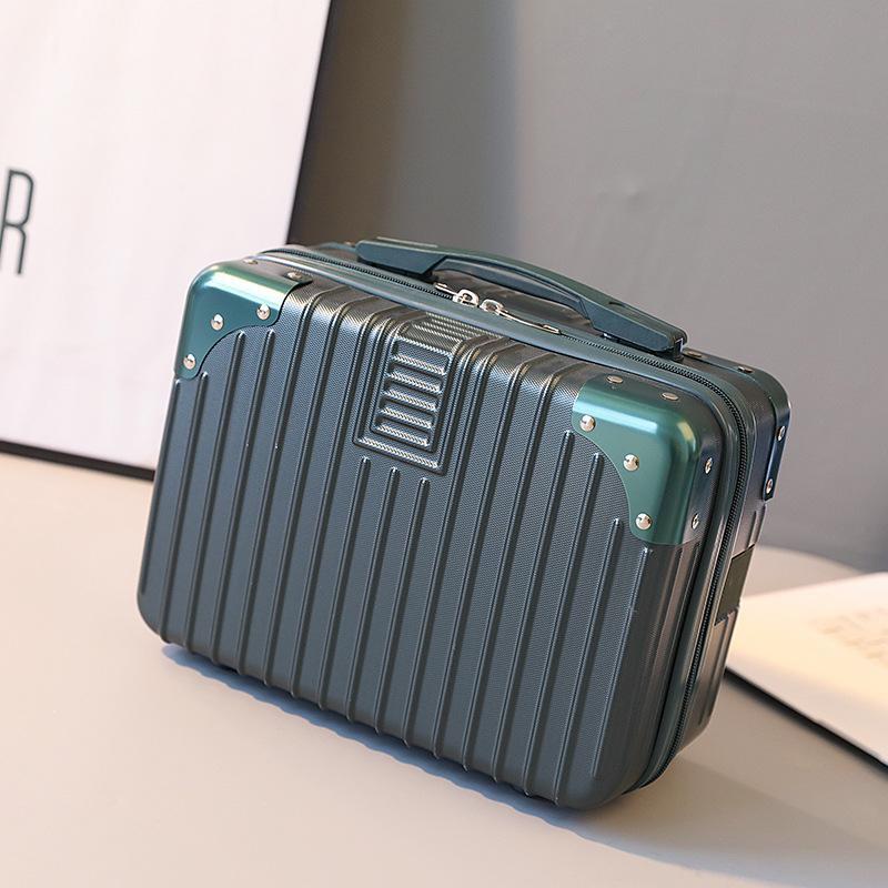 Small Suitcase, Mini Makeup Case 14-Inch Compact Case Souvenir Carry-On Storage Lockable Carry-On Cosmetic Bag