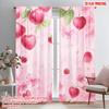 2pcs,2D Plane Printing Minimalist Curtains Berry Blossom Dream Polyester Fabric (without Rod) Festive Use for Living Room,